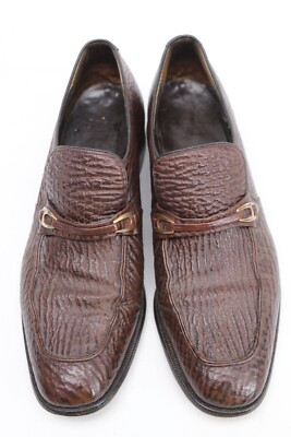 VTG Nunn Bush Mens Dress Shoes 10.5 A Brown Sharkskin  display picture 1