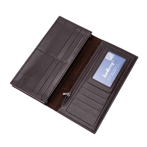 Leather Mens Long Wallet Zipper Pocket ID Credit Card Clutch Bifold Phone Purse - Picture 31 of 36