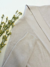 Lululemon Merino Wool Blend Ivory Open Front Long Cardigan Size 2 Pockets
