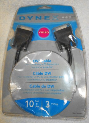 DYNEX DVI 10  DIGITAL VIDEO INTERFACE CABLE DVI PC/COMPUTER - MONITOR/DISPLAY/TV