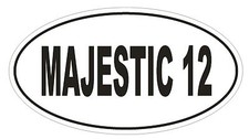 MAJESTIC 12 Pegatina Ovalada Parachoques o Pegatina Casco D1959 Euro Ovalada OVNI Extraterrestres