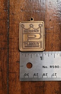 Regent Planet Insurance 1960s Vintage Brass Key Tag Customer Number 1668