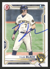 TYLER BLACK Signed Auto 2021 Bowman Draft Card # BD-200 Milwaukee Brewers 15