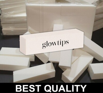BESTE QUALITÄT weiß Nagel Puffer Feile Polieren Schleifen Block Salon 120er KÖRNUNG UK