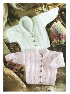 Knitting pattern, Baby cardigans, round V neck with shawl collar