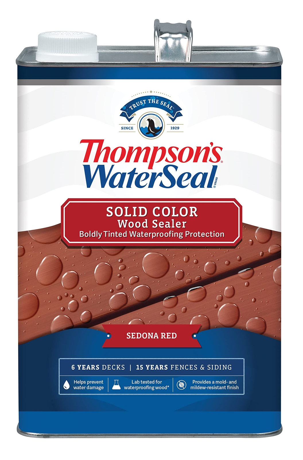 Thompson’s WaterSeal Solid Color Waterproofing Wood Stain and Sealer, Sedona ...