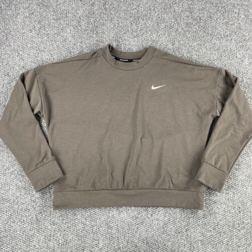 Nike Womens Therma Sphere Element Running Top AT4204-266 Brown Size Medium