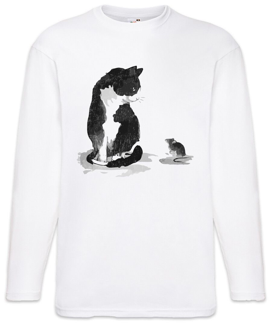 ALTRA T shirt uomo manica lunga Cat And Mo persona gatto gatti amore dipendenza e topo
