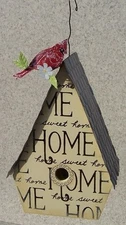 Bird House Home Sweet Home NEW wood and metal