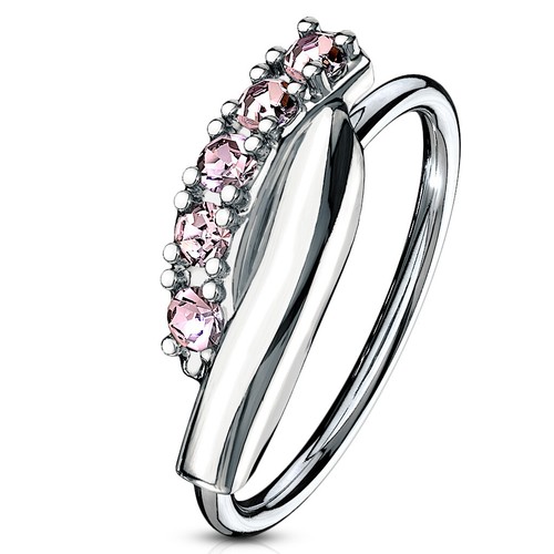 CZ Paved Twisted Bendable Ear Cartilage Daith Tragus Helix Hoop Nose Rings 20G - Picture 4 of 15