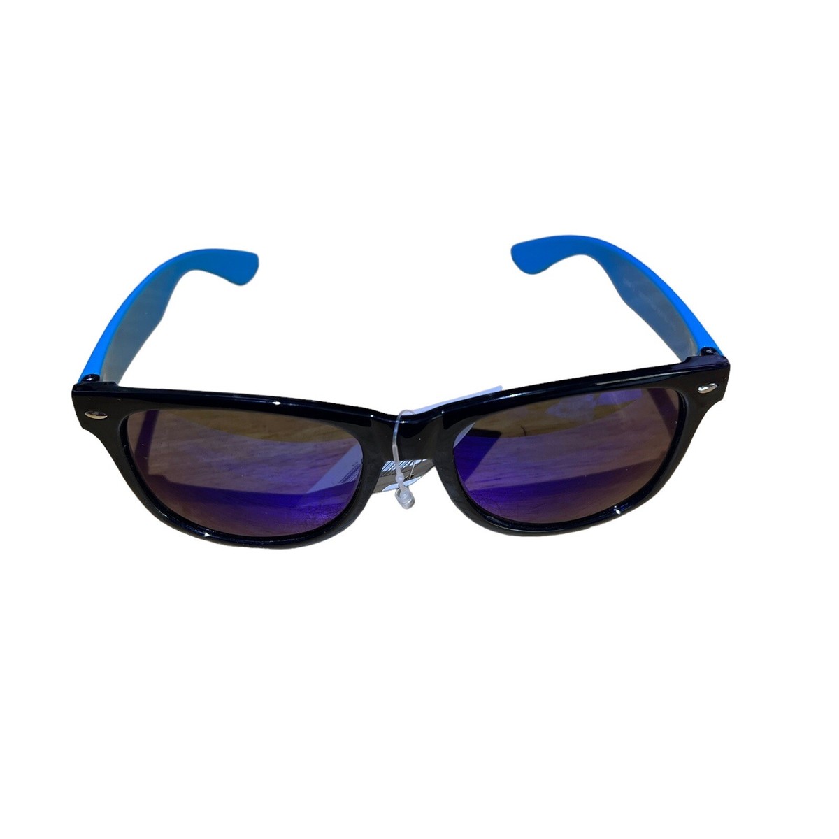 FGX (Foster Grant) Sunglasses Black Frame Blue Arms 100% UVA UVB