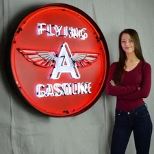 Neonetics Flying A Gasoline 36" Neon Sign In Metal Can 9GSFLY