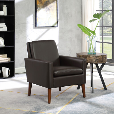 Faux Leather Accent Arm Chair Living Room Leisure Comfy Single