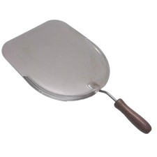 PALA PER PIZZA 30x33 cm IN ACCIAIO INOX MANICO IN LEGNO CORTO PER FORNI A LEGNA