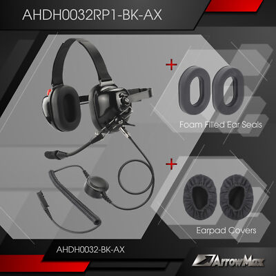 Dual Muff Radio Headphone w/ Earpad Cover for Motorola XiRP8600 XiRP6600 DP2000