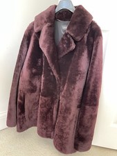 Jaeger Laboratory Shearling Jacket Bordeaux Bnwt Size M