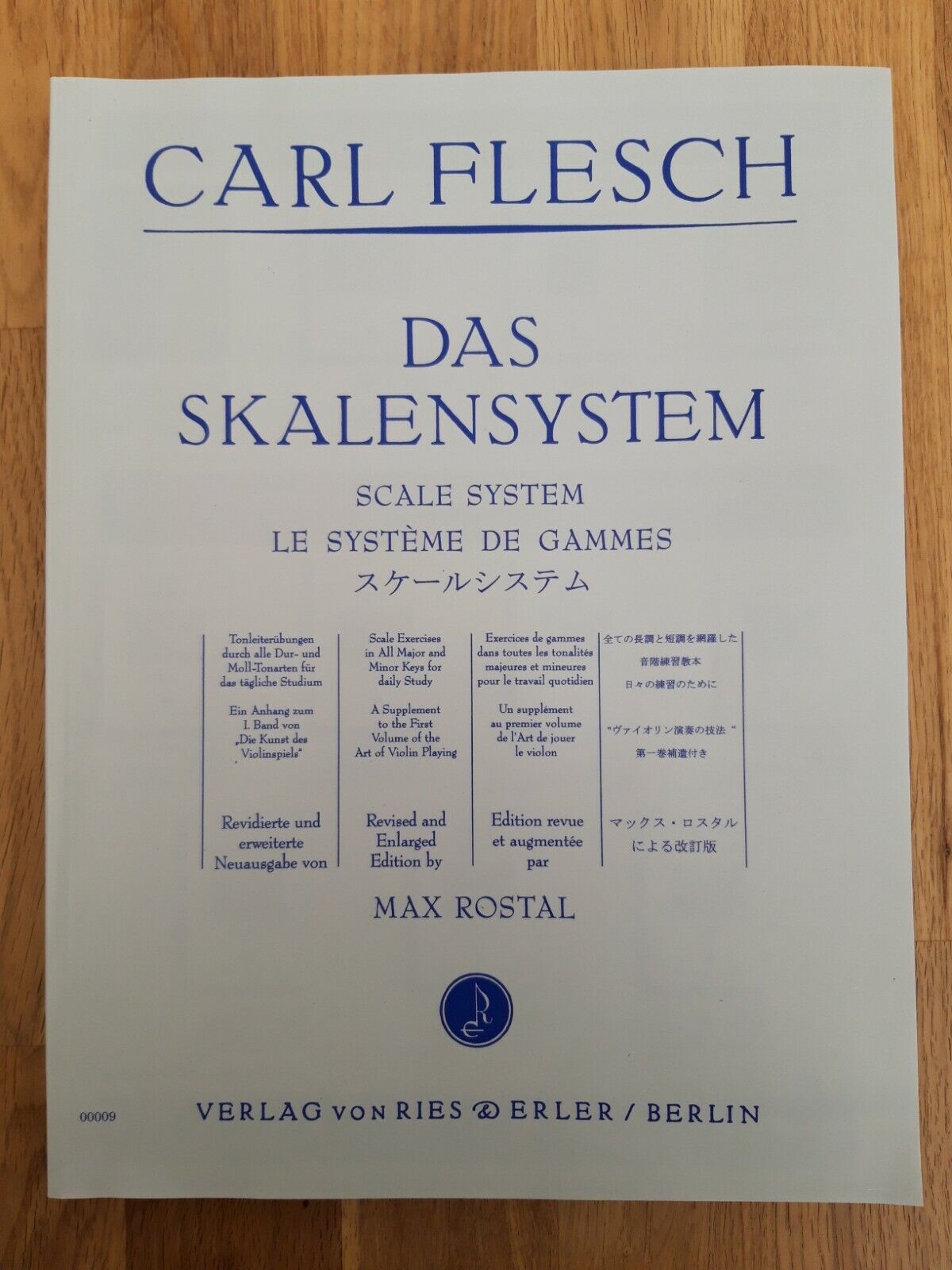 Carl Flesch : Das Skalensystem Ries und Erler 00009 für Violine - Violinetüden