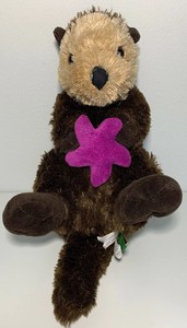 Wild Republic Sea Otter Plush with Purple Starfish Shiny 15