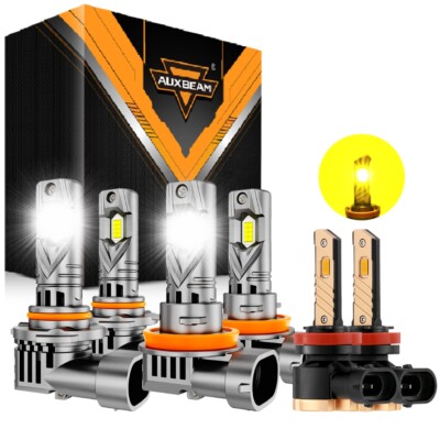 AUXBEAM 9005 H11 6500K LED Headlight Hi/Low H8/H11 3000K/6500K Fog Bulbs Canbus