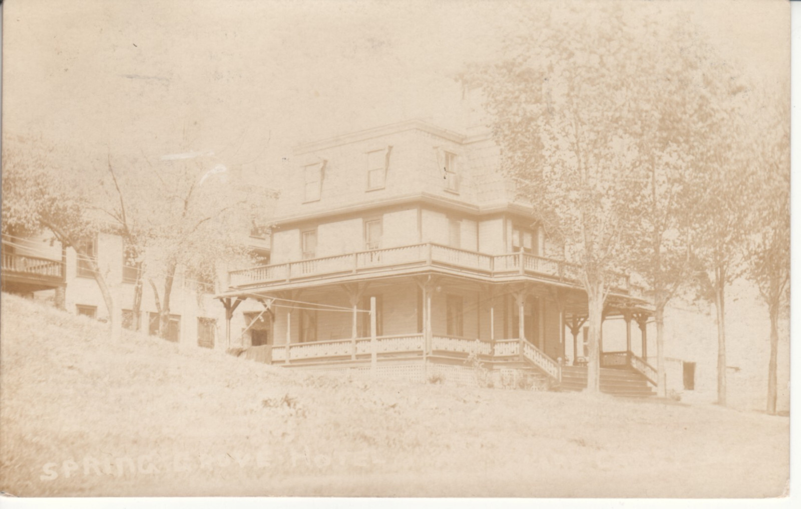 RPPC Lake Carey PA Pennsylvania Spring Grove Hotel Real Photo