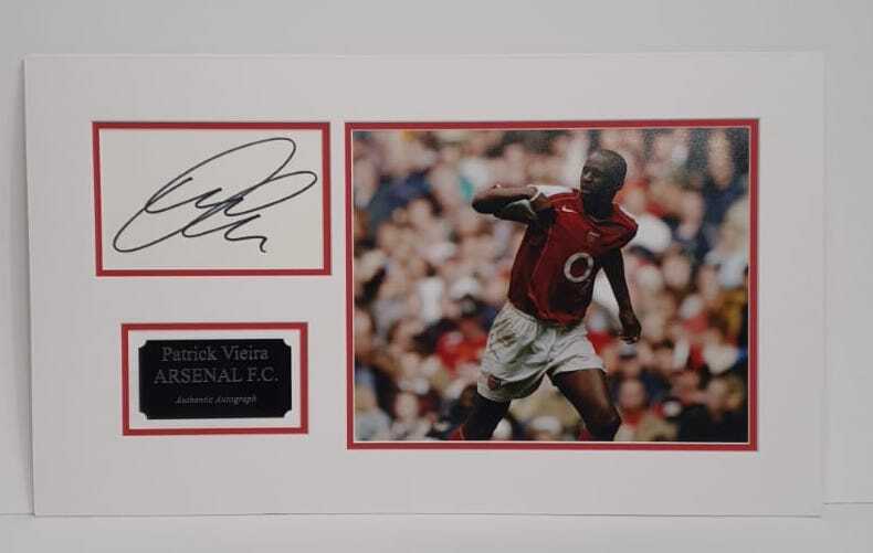 Patrick Vieira Signed Photo Mount Display Arsenal F.C. AFTAL COA