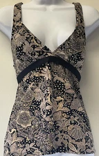 Carmen Marc Valvo Woman’s Black Taupe Swimming Suit Separates Tankini Top M