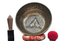 18 Inch Nameste Carving Beautiful Singing Bowls | Yoga Meditation Healing Tib...
