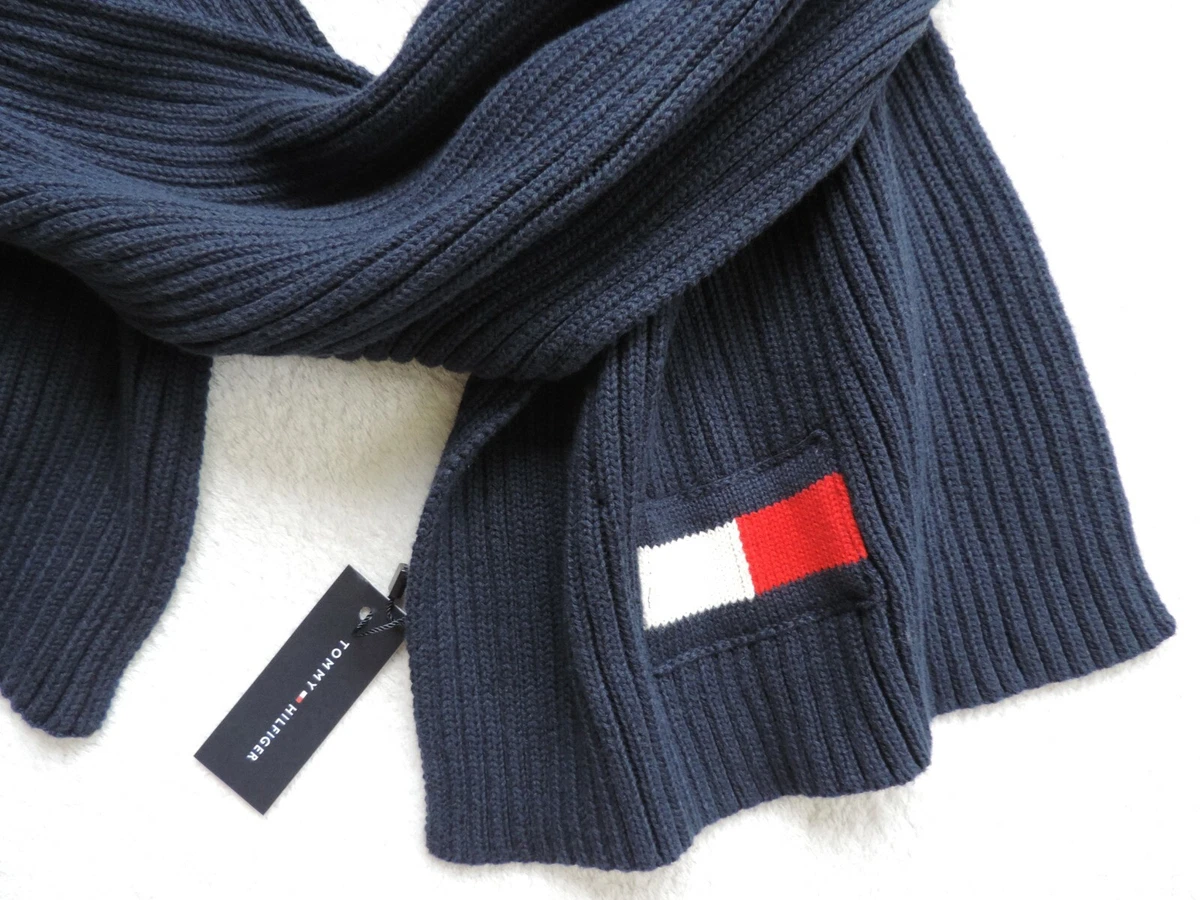 Tommy Hilfiger Men s Logo Flag Scarf eBay