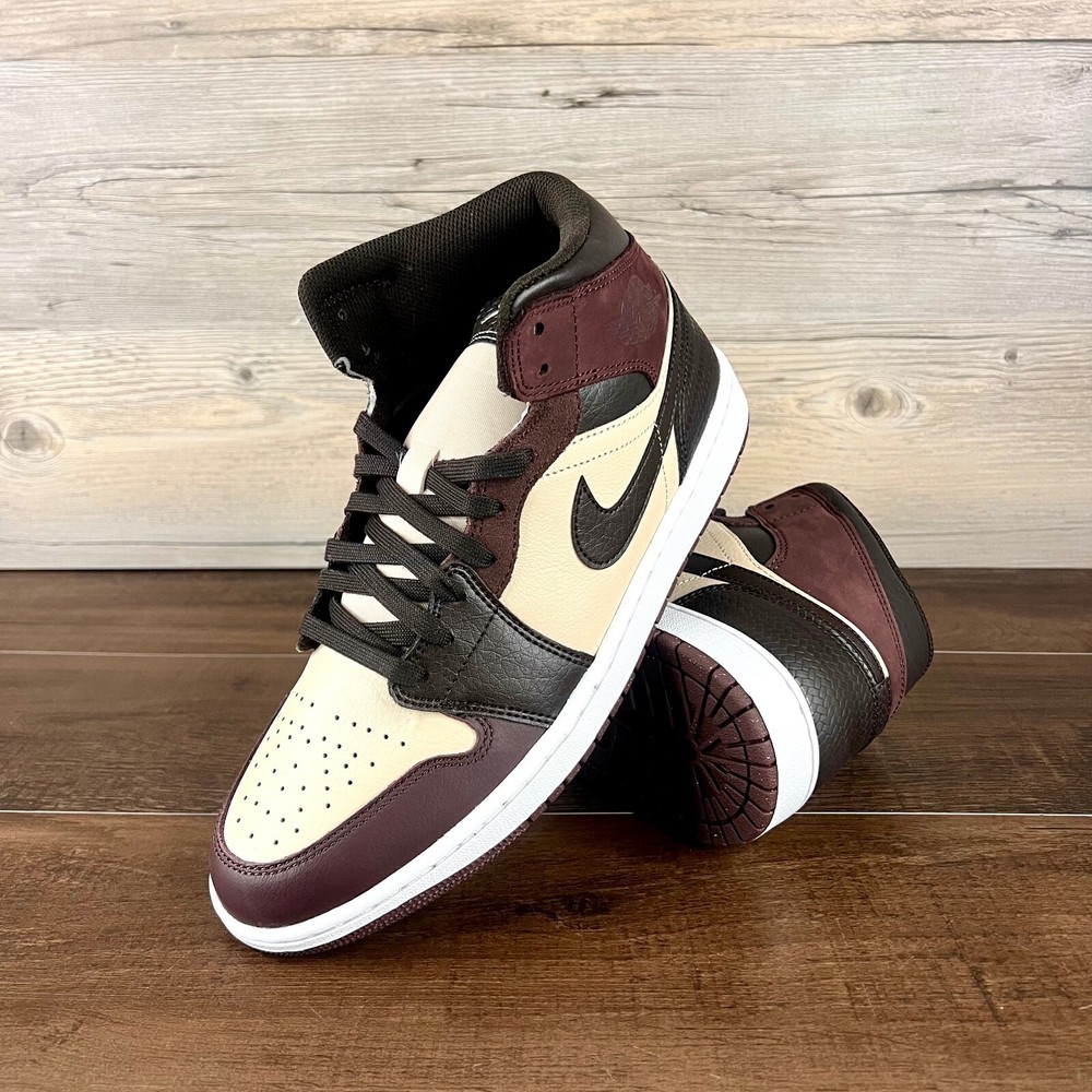 Nike Air Jordan 1 Mid SE Paris YMCA Men Size 10 Velvet Brown Gold FZ4359 200