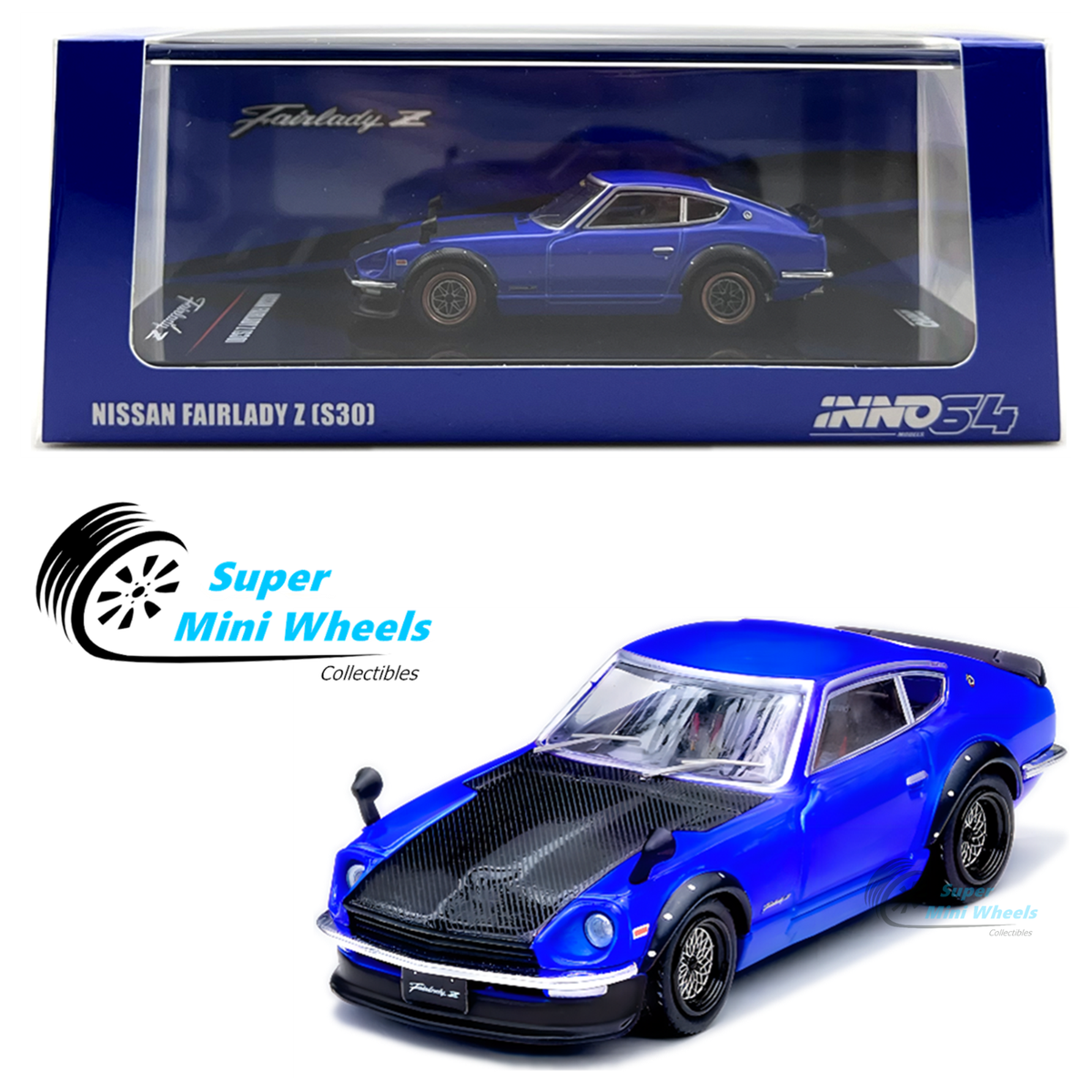 ミニカー INNO64 1/64 Nissan Fairlady Z (S30) INNO64 1:64 Nissan Fairlady Z (S30) Blue With Caron Bonnet | eBay