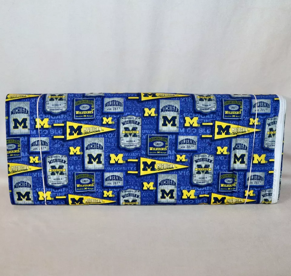 Michigan Wolverines ~ Logo Pattern College Cotton Fabric 1/4 Yard 9” X 44” - Image 2 of 4