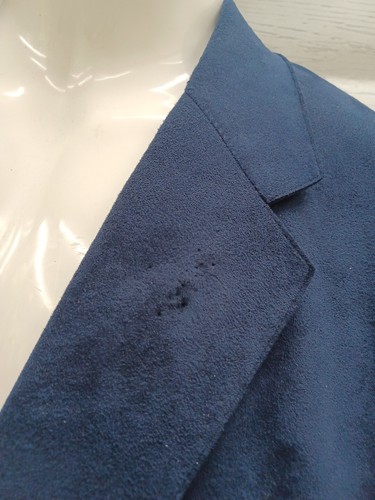 Vtg Doncaster Druckers Blazer Jacket Navyblue Suede 2 Button Mens 46R Union Made - Picture 2 of 12