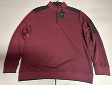 NWTs Bugatchi Burgundy Quarter Zip Pullover Sweater XXL 2XL Retail 179