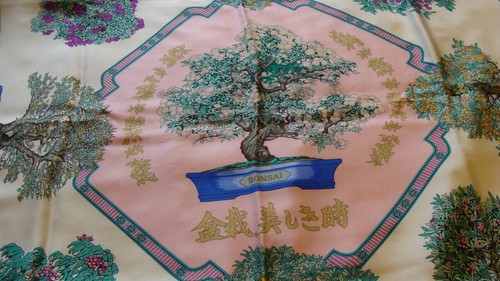 Hermès Scarf Silk Carre LES BEAUX JOURS DES BONSAI Catherine Baschet unworn +box - Picture 4 of 12
