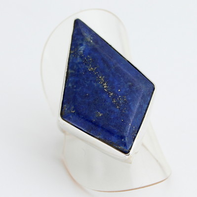 Natur Lapislazuli Ring in 925 Silber Edelstein Schmuck Blau Echt lapis Gr.16/56 
