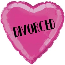 DIVORCED 18” Foil Heart Foil Helium Balloon Party Decoration