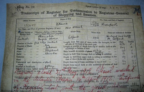 TITANIC Registry Transcript Document Ship Vintage Belfast Antique Interesting UK - Imagen 4 de 11
