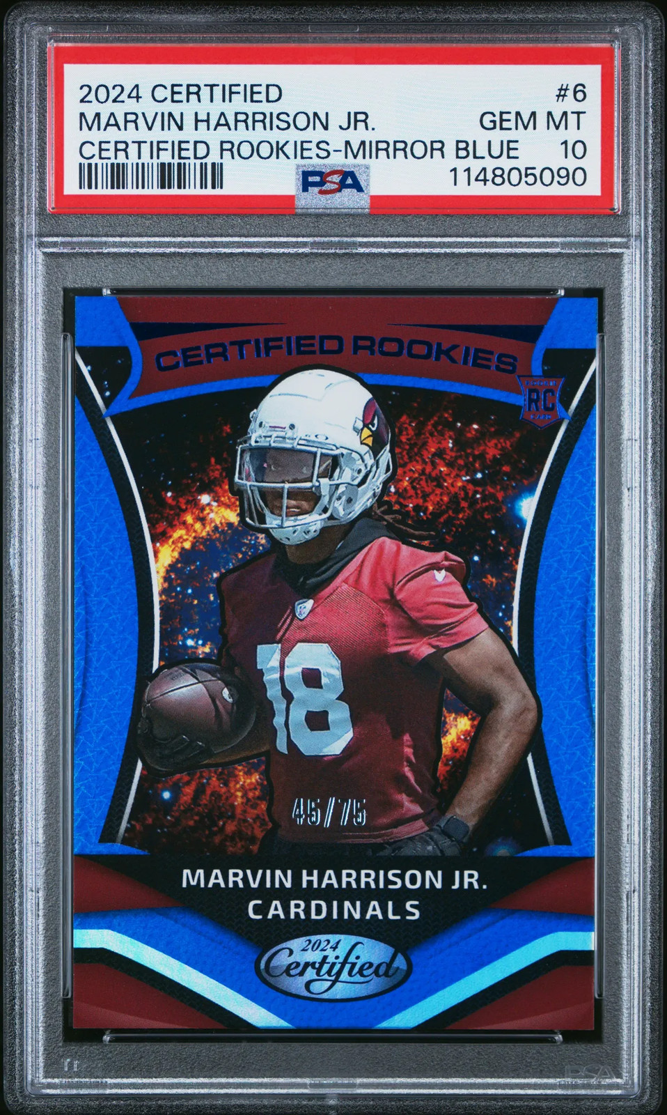 Marvin Harrison Jr. Panini Certified Rookies #6 Mirror Blue