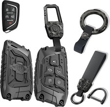 5 Button Key Fob Cover for GMC Sierra/Chevy Silverado 1500 2022-2026, 2500HD 350