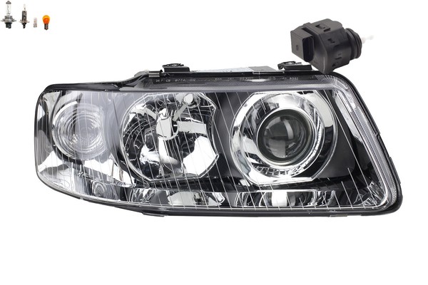 Scheinwerfer Passend FüR Audi A3 8L 09/00- 05/03 Rechts Leuchtmitt. + Stellmotor-image