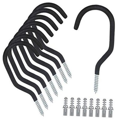  Heavy Duty Screw Hooks for Hanging Plants, Outdoor String Lights, 8 Pcs-6 in