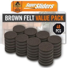 Super Sliders Gorilla Glue 1" Felt Furniture Sliders for Hard Surfaces, Noise...