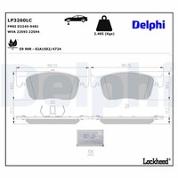 Bremsbelagsatz Scheibenbremse Delphi LP3260LC FüR Opel Vivaro K0 Zafira Life Bus