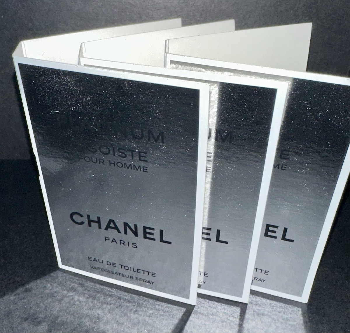 Set of 3 CHANEL Platinum Egoiste Eau de Toilette Sample Spray 1.5