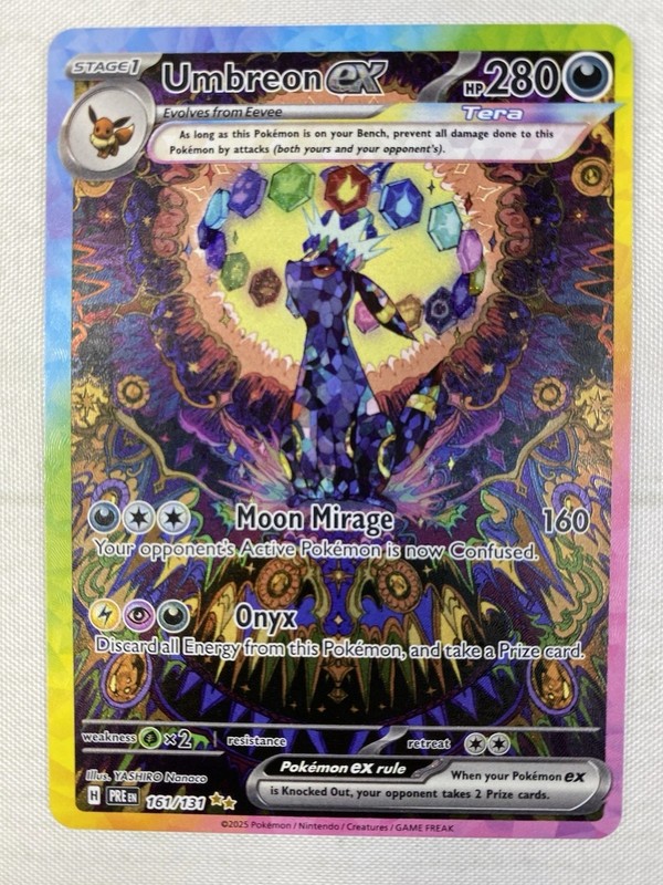 Umbreon EX161/131 PrismaticEvolutions Special Illustration RareSIR English NM！