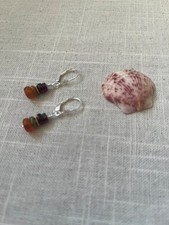 Autumn Earrings Carnelian, Jasper, Garnet GF Sterling Sundance styl Handmade USA