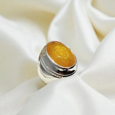 Natural Yellow Sapphire Sterling Silver 925 Handmade Ring, Real Sapphire Ring