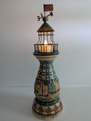 Jim Shore Heartwood Creek ''A Beacon To Light the Way'' Lighthouse Candleholder