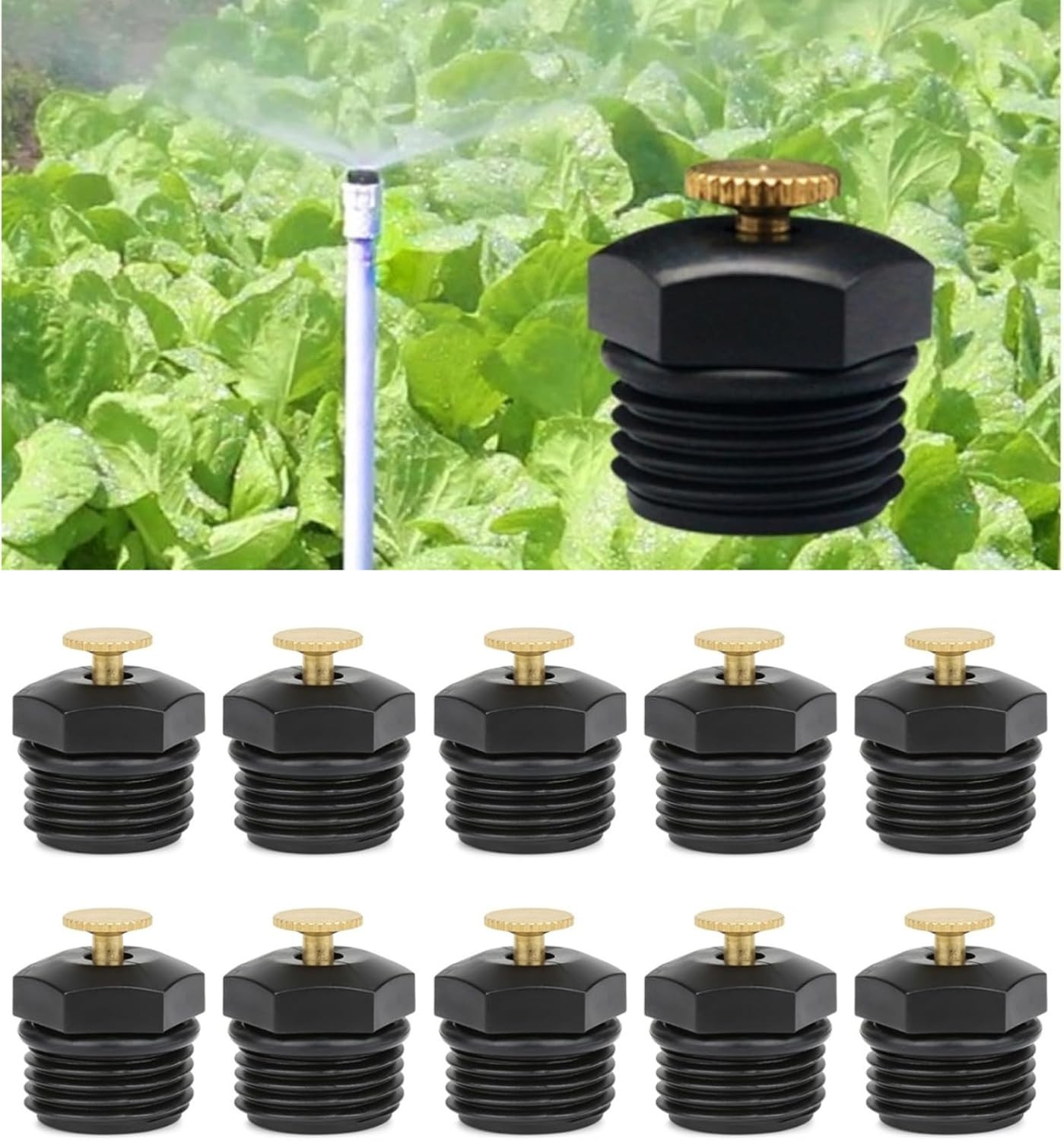 10 Pcs Drip Irrigation Sprinkler Nozzles,1/2" Micro Irrigation Sprayer Heads 360