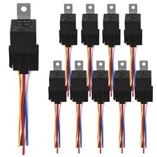 10 Pack 40/30 AMP 12V DC Waterproof Relay and Harness Heavy Duty 12 AWG Tinned C